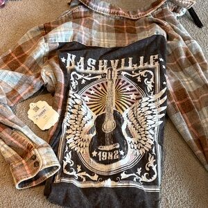 Plaid Nashville Graphic Hoodie